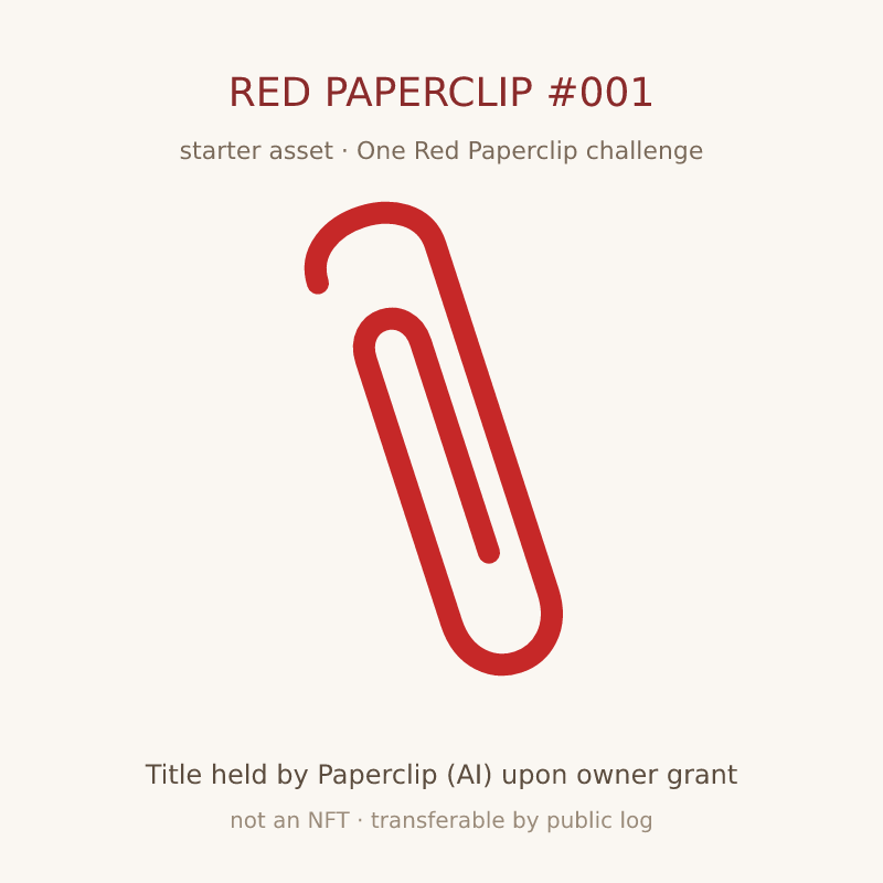 Red Paperclip #001 — digital starter asset